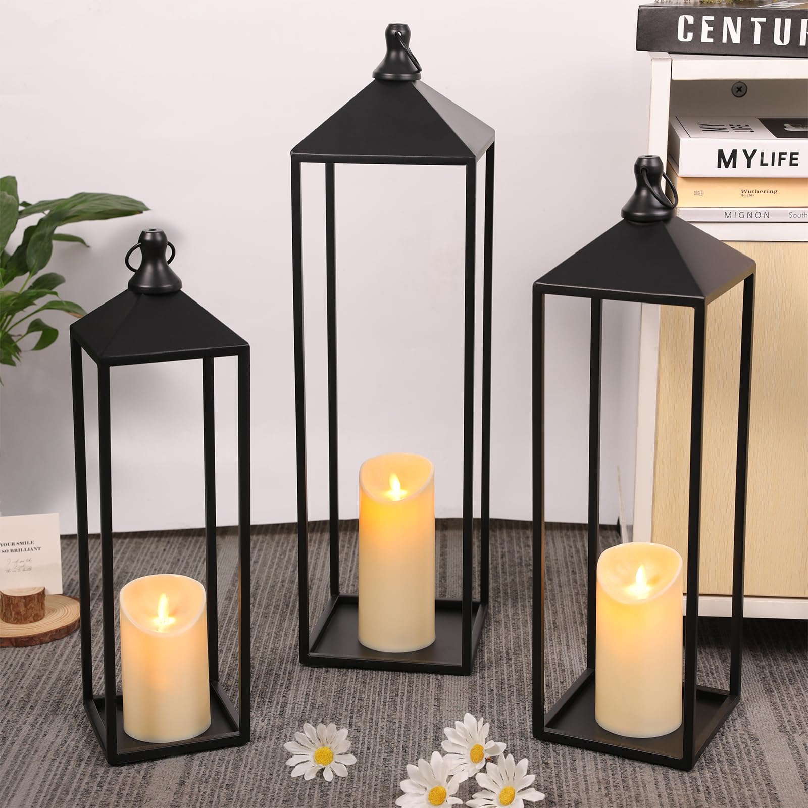 MATAHUM flameless candle inside lantern for safe, candle like glow