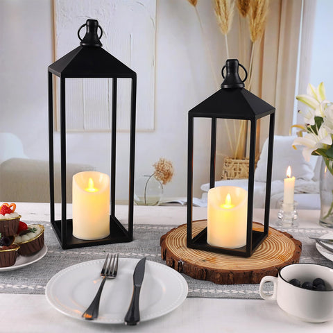 MATAHUM lantern with top handle ready for mantel or shelf