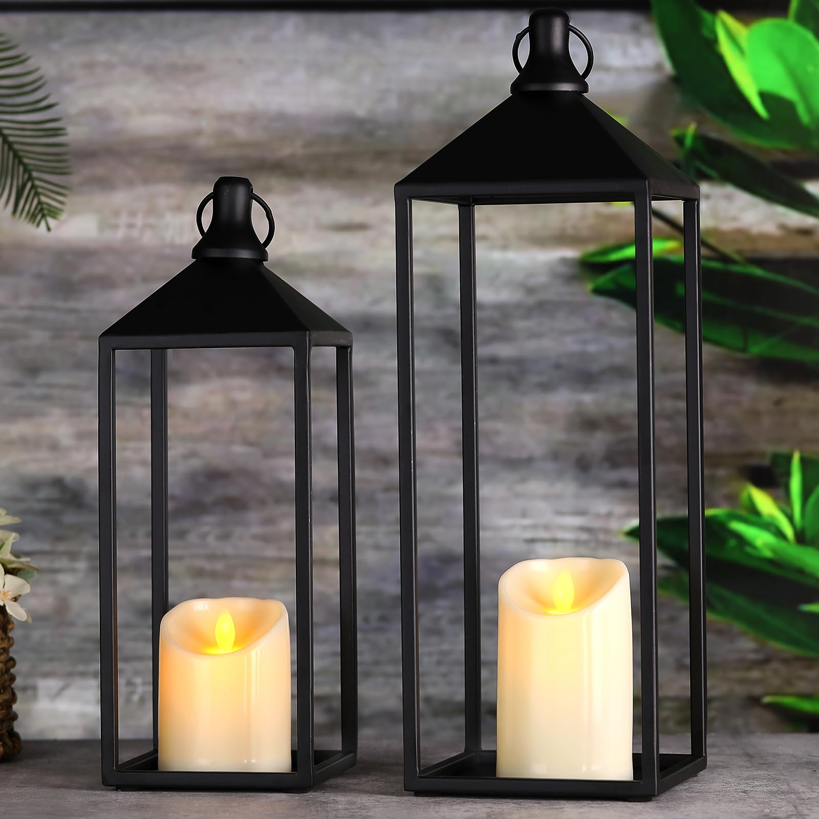 MATAHUM big lantern with flameless candle for indoor display