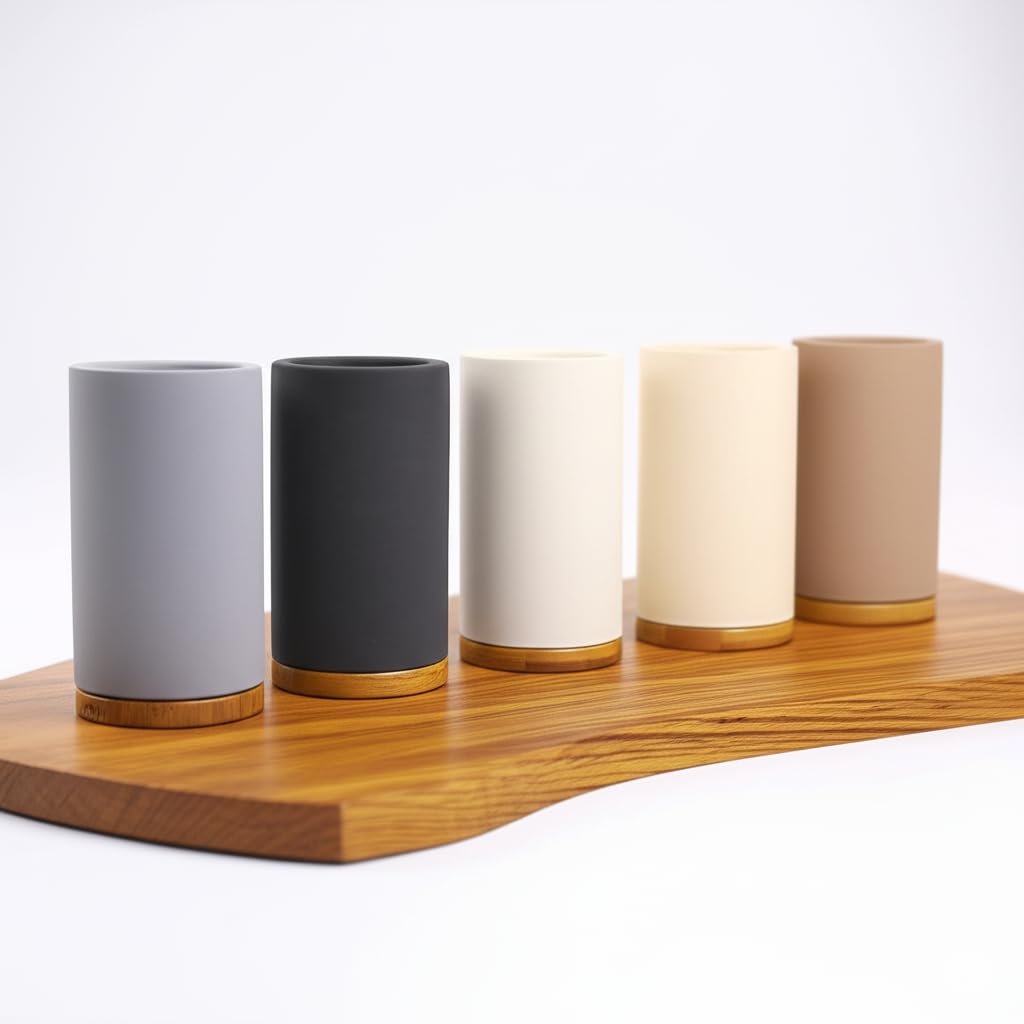 Matani diatomite-drying toothbrush holder promotes quick drying between uses.