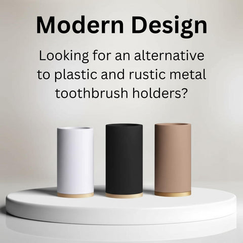 Matani diatomite holder absorbing water quickly to keep brushes dry.