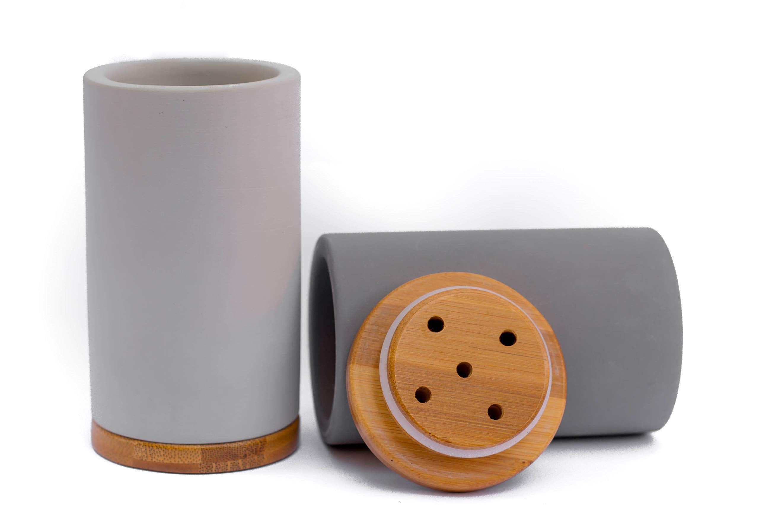 Matani toothbrush holder on counter, compact elegance for any bathroom.