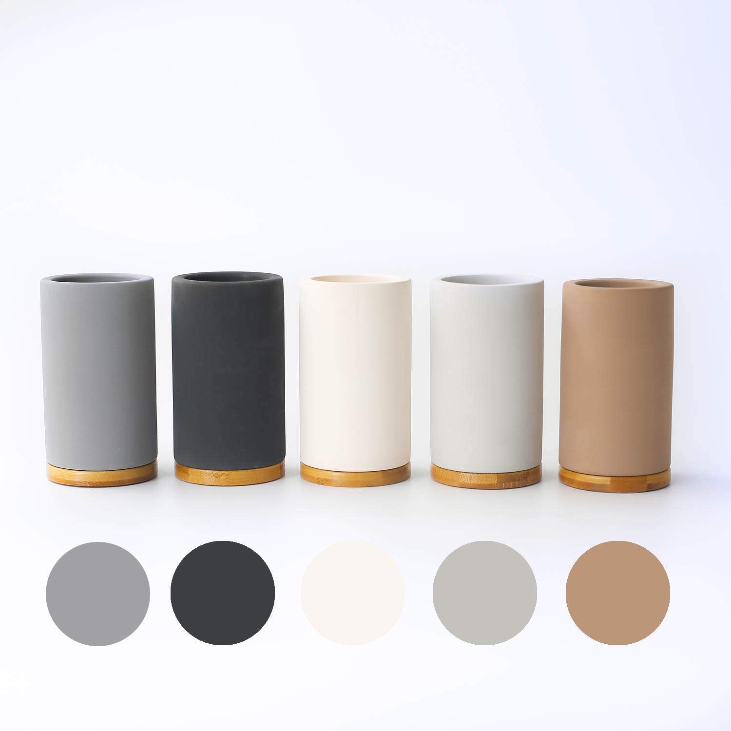 Matani storage for toothpaste and brushes, clutter-free vanity.