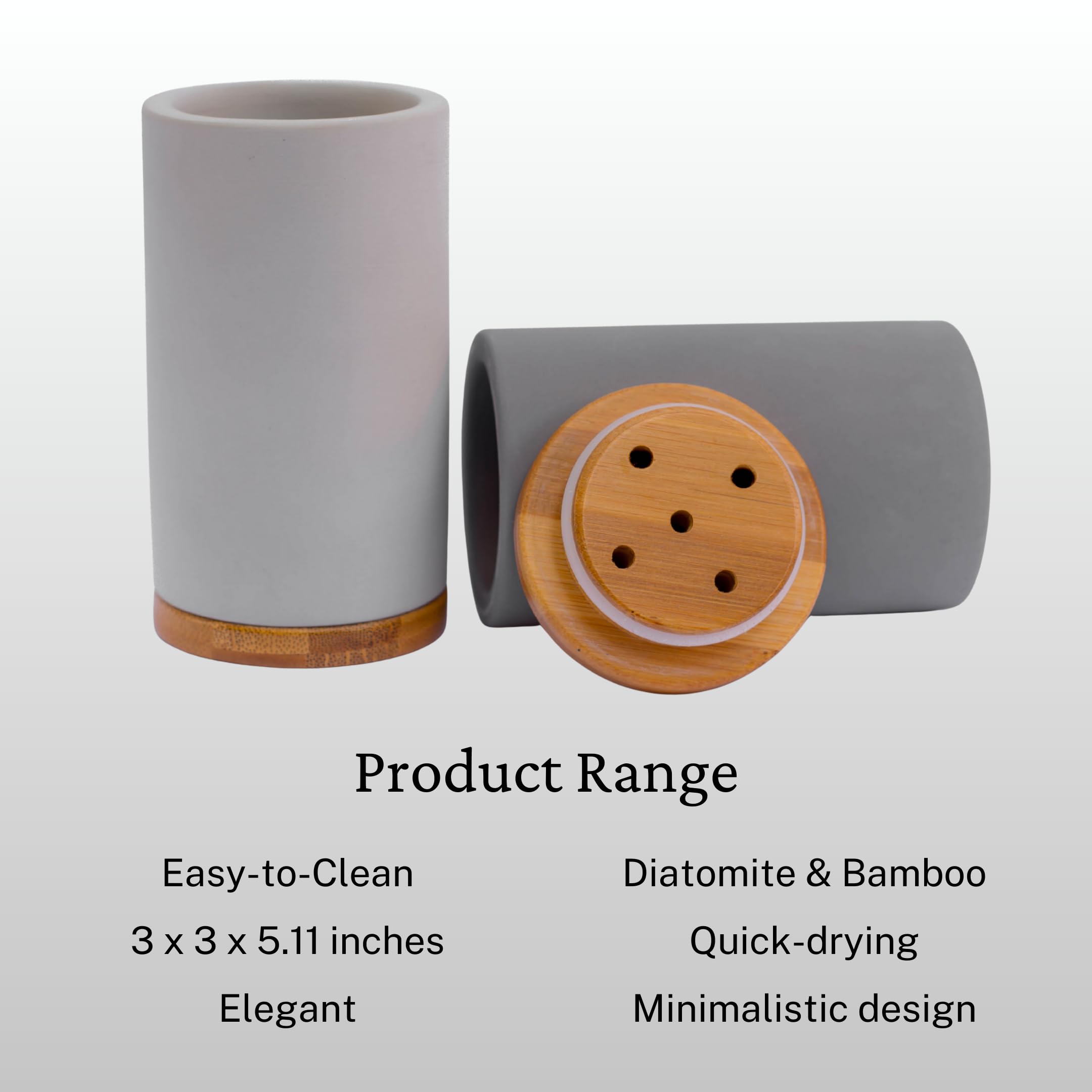 Matani water-absorbent toothbrush stand helps keep the counter clean and dry.