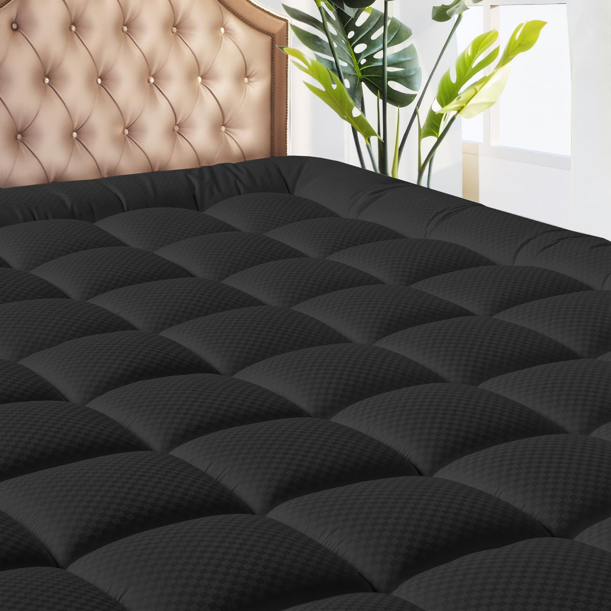 MATBEBY cooling queen mattress pad on bed for cooler sleep surface