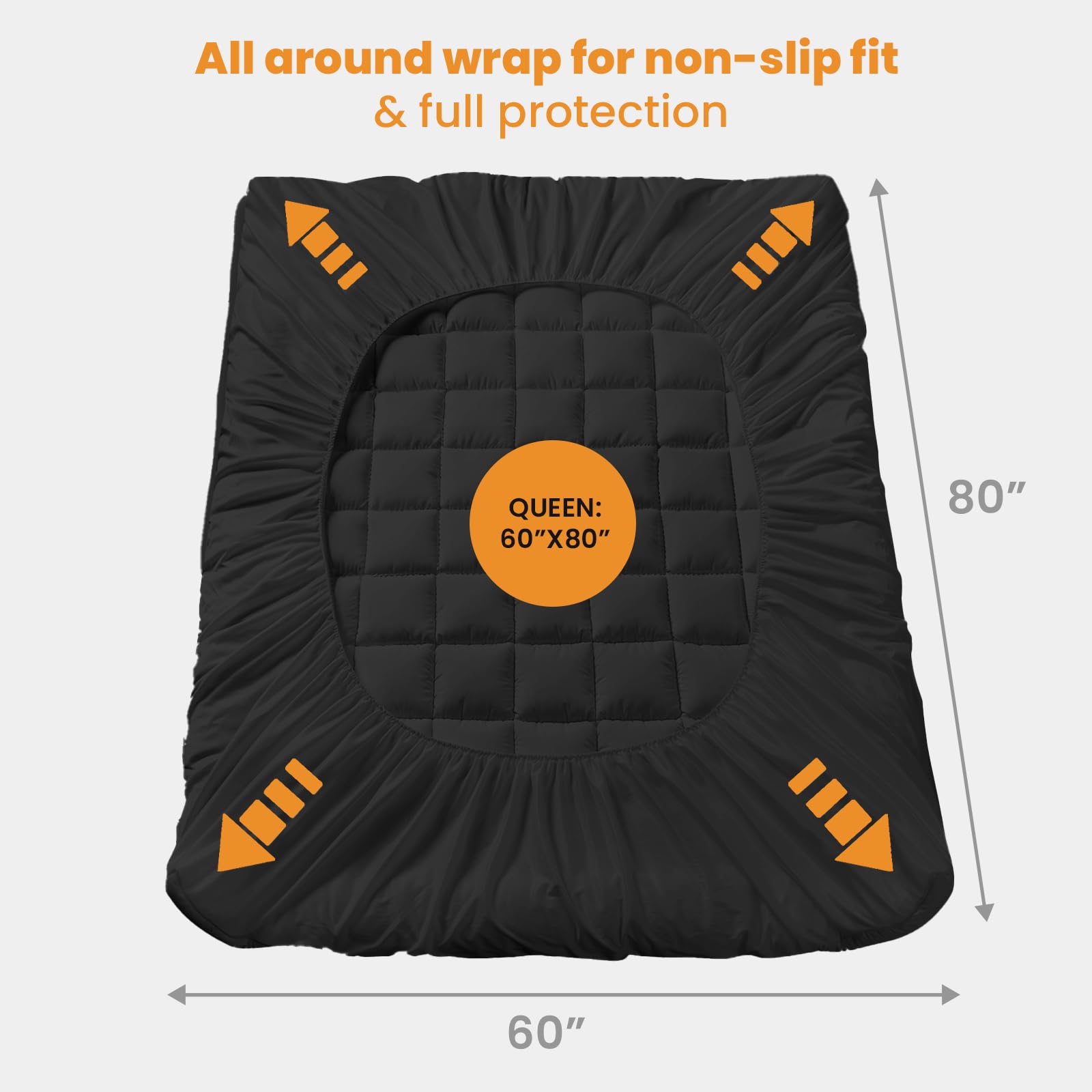 MATBEBY machine-washable queen mattress pad cleans easily