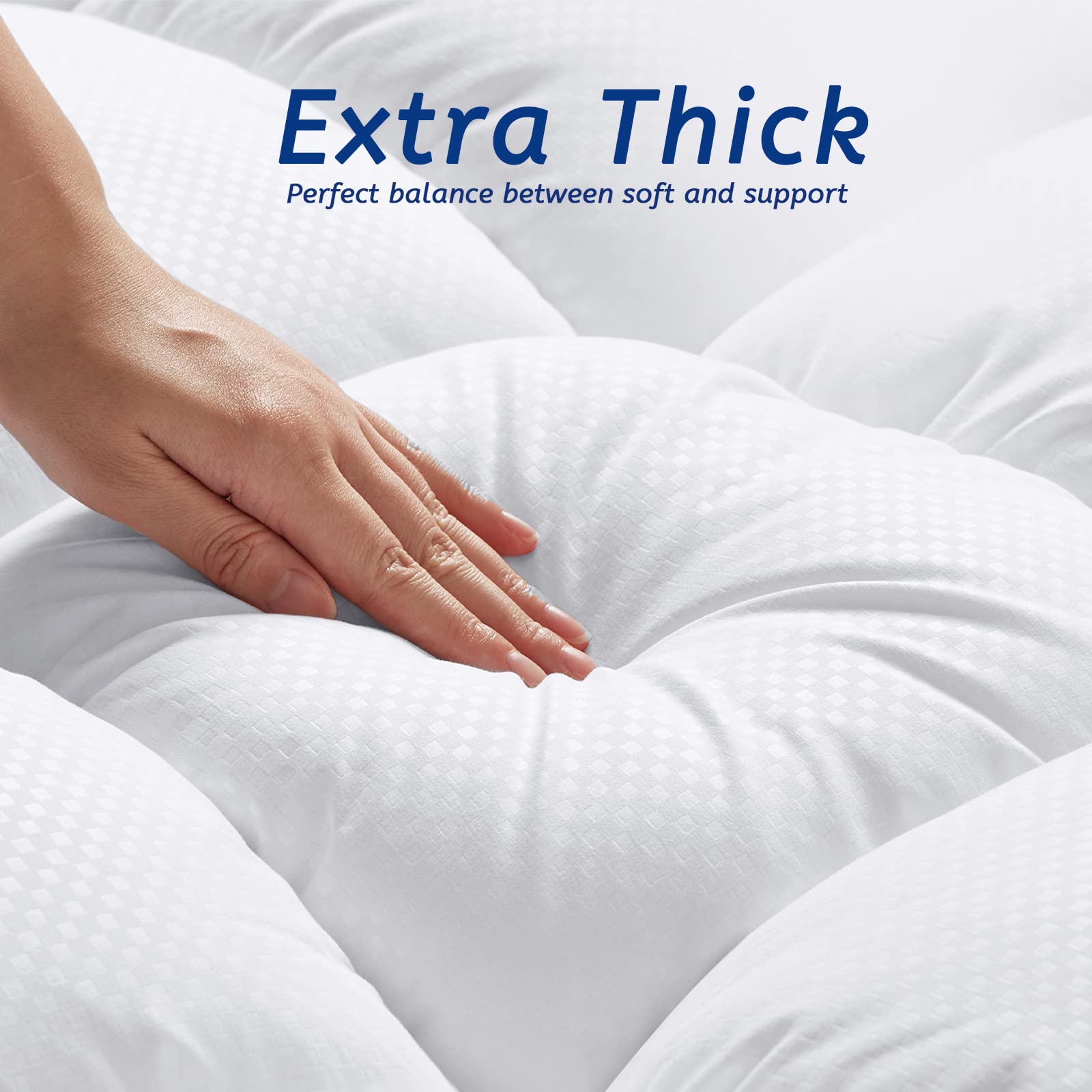 MATBEBY queen topper 3D7D fiber structure supports body alignment.