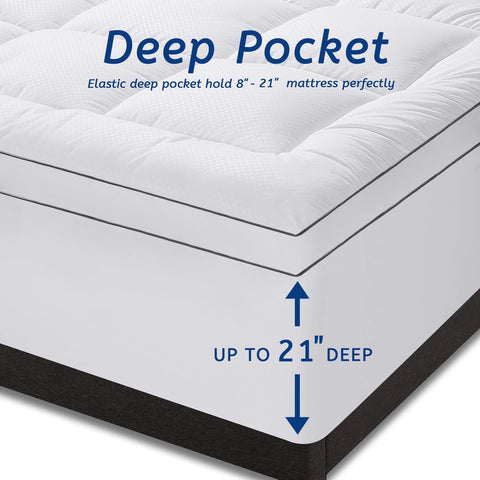 MATBEBY queen topper no-slip back keeps the topper in place.