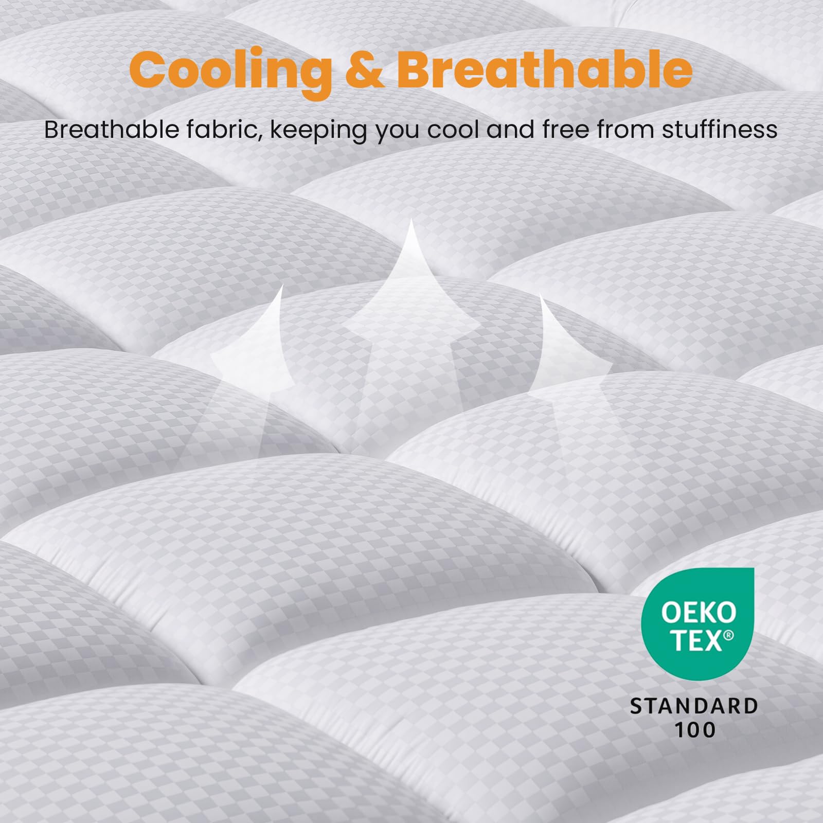 MATBEBY cooling design mattress pad for breathable nights