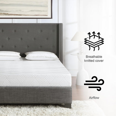Materesses breathable soft cover helps wick moisture for skin comfort
