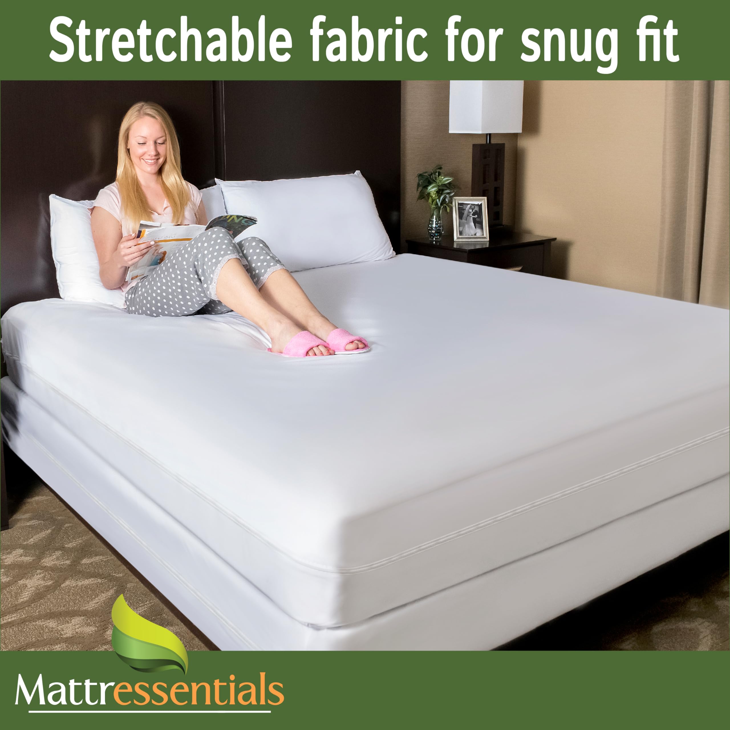 Mattressentials allergen-relief encasement reduces dust and pet dander near bedtime