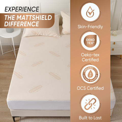 MATTSHIELD ORIGINAL skin-friendly breathable surface keeps you cool all night