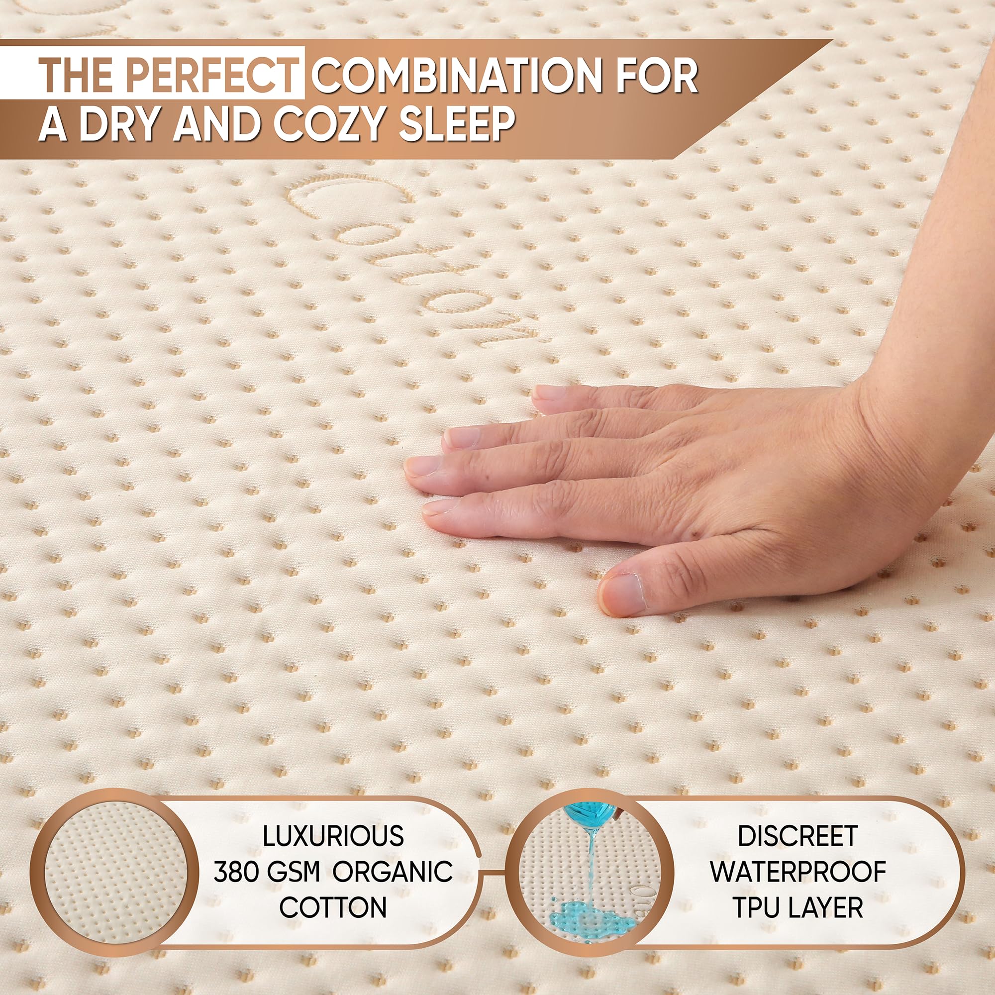MattsShield Original TPU waterproof backing guards your mattress quietly.