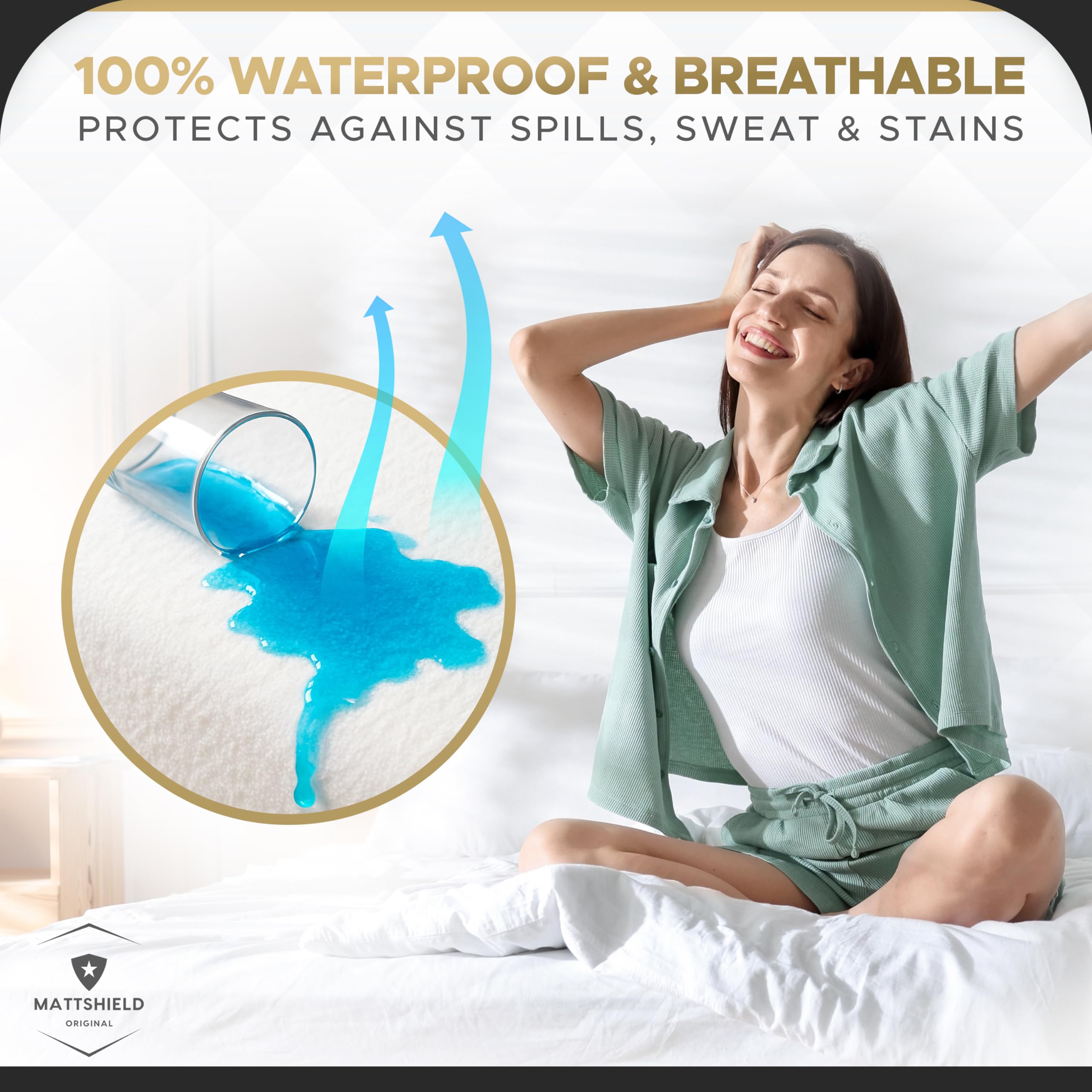 MATTSHIELD Original cotton top texture emphasizing breathable cooling touch