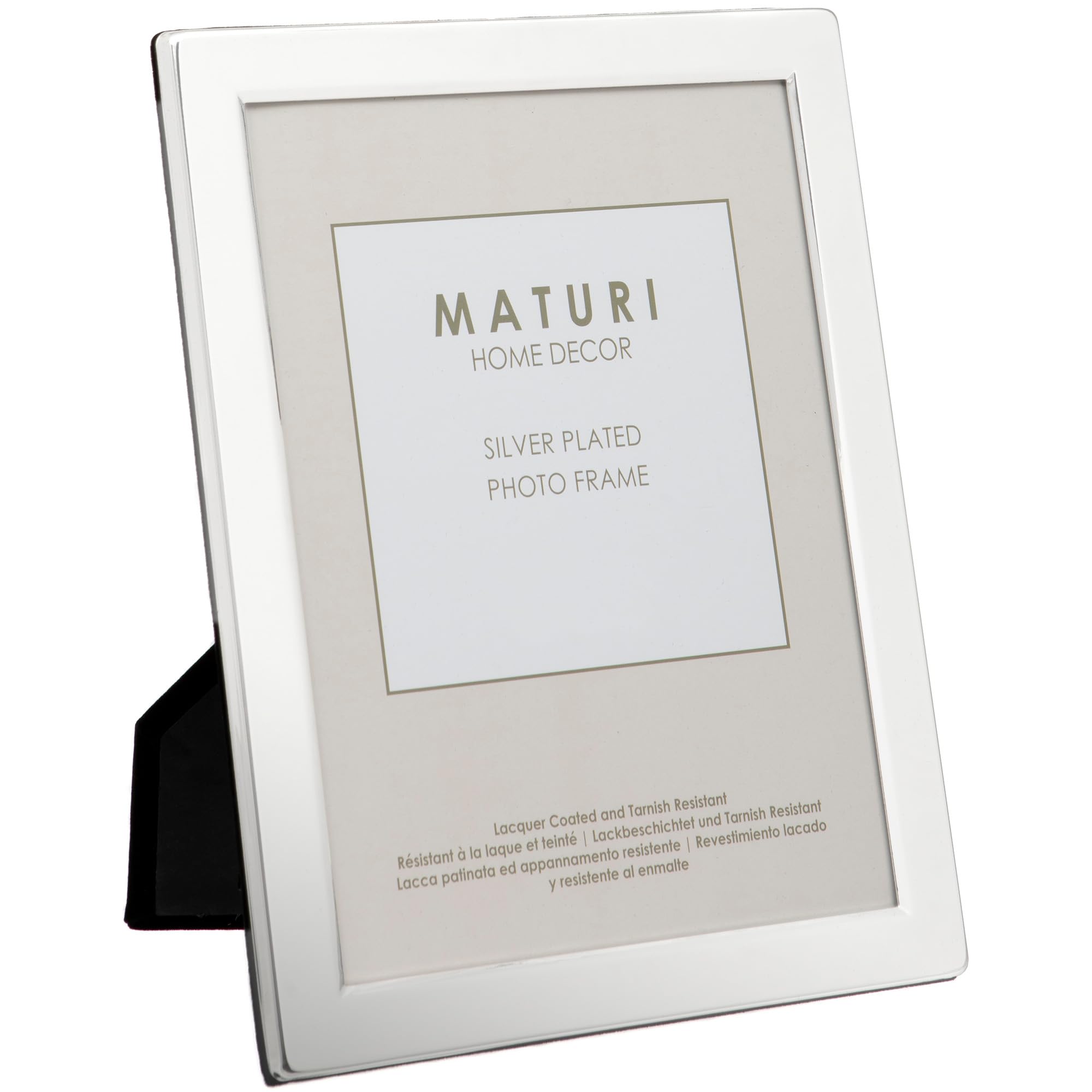 Maturi silver plated frame front view for a timeless display of memories