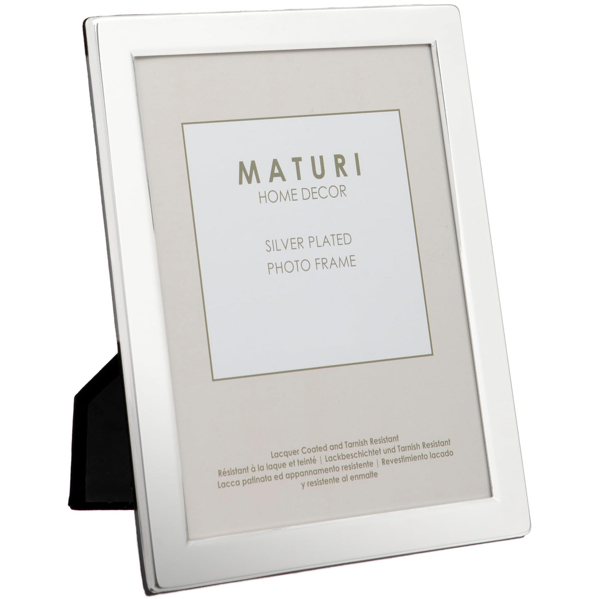 Maturi silver plated frame front view for a timeless display of memories