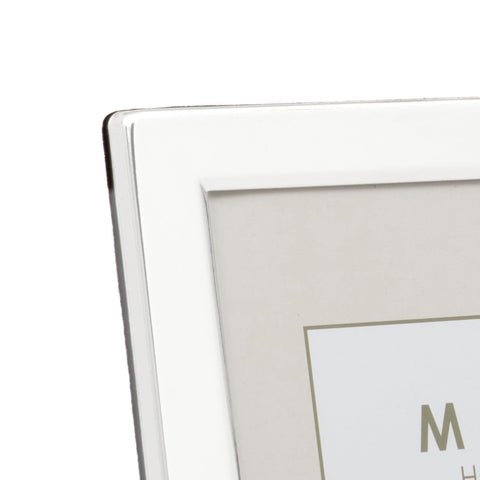 Maturi silver plated frame side view shows a slim profile for desks