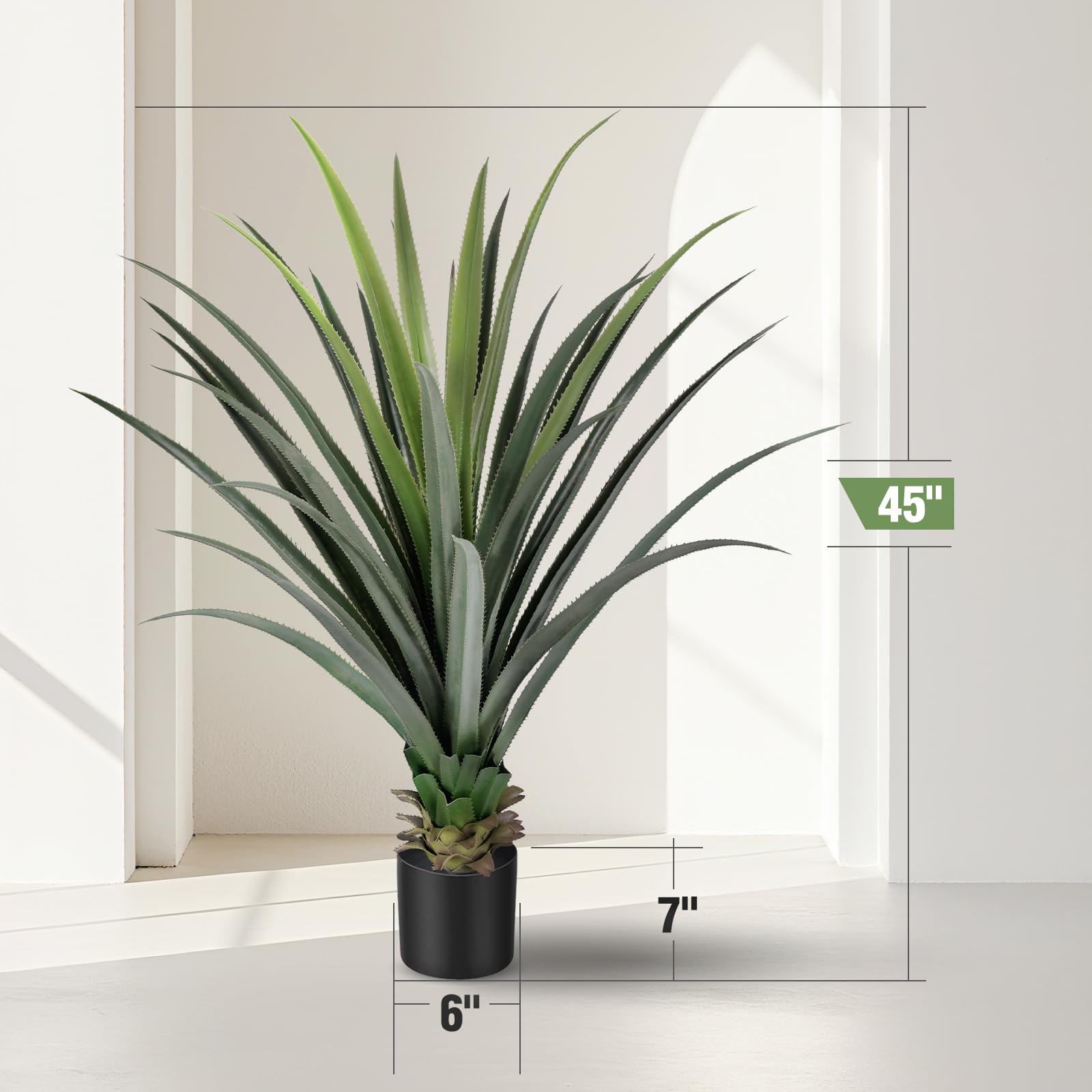 Mavis's Diary 4ft agave in a bedroom setup for calm greenery