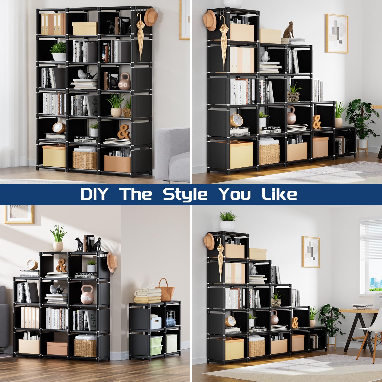 Mavivegue 18-Cube Bookcase assembly guide section showing easy steps