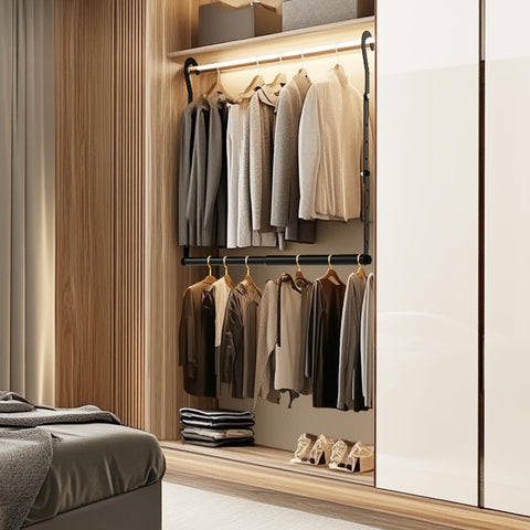 Mavivegue 360-degree rotating hook keeps garments organized and accessible.