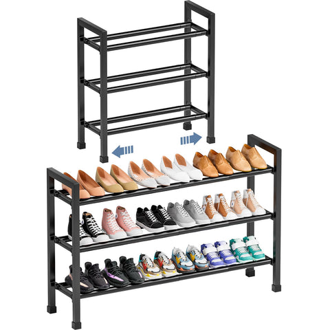 Mavivegue adjustable shoe rack shows 19–43 inch range for flexible closet space