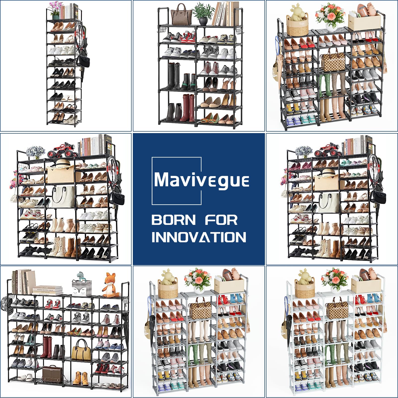 Mavivegue versatile organizer for shoes, toys, or books in entryways