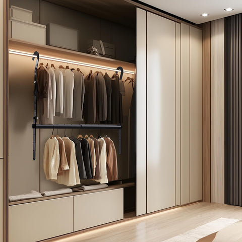 Mavivegue compatible with closet rods up to 32 mm diameter.