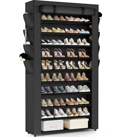 Mavivegue shoe rack with dustproof cover protects sneakers from dust and pet hair.