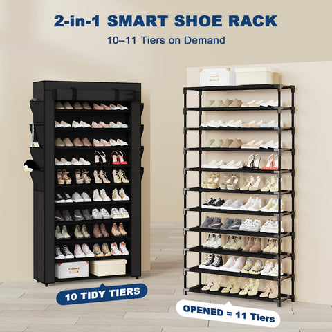Mavivegue shoe rack 33.5-inch width fits narrow entryways while staying organized.