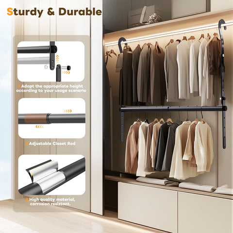 Mavivegue multi-functional rod works indoors or outdoors for towels, pots, or clothes.