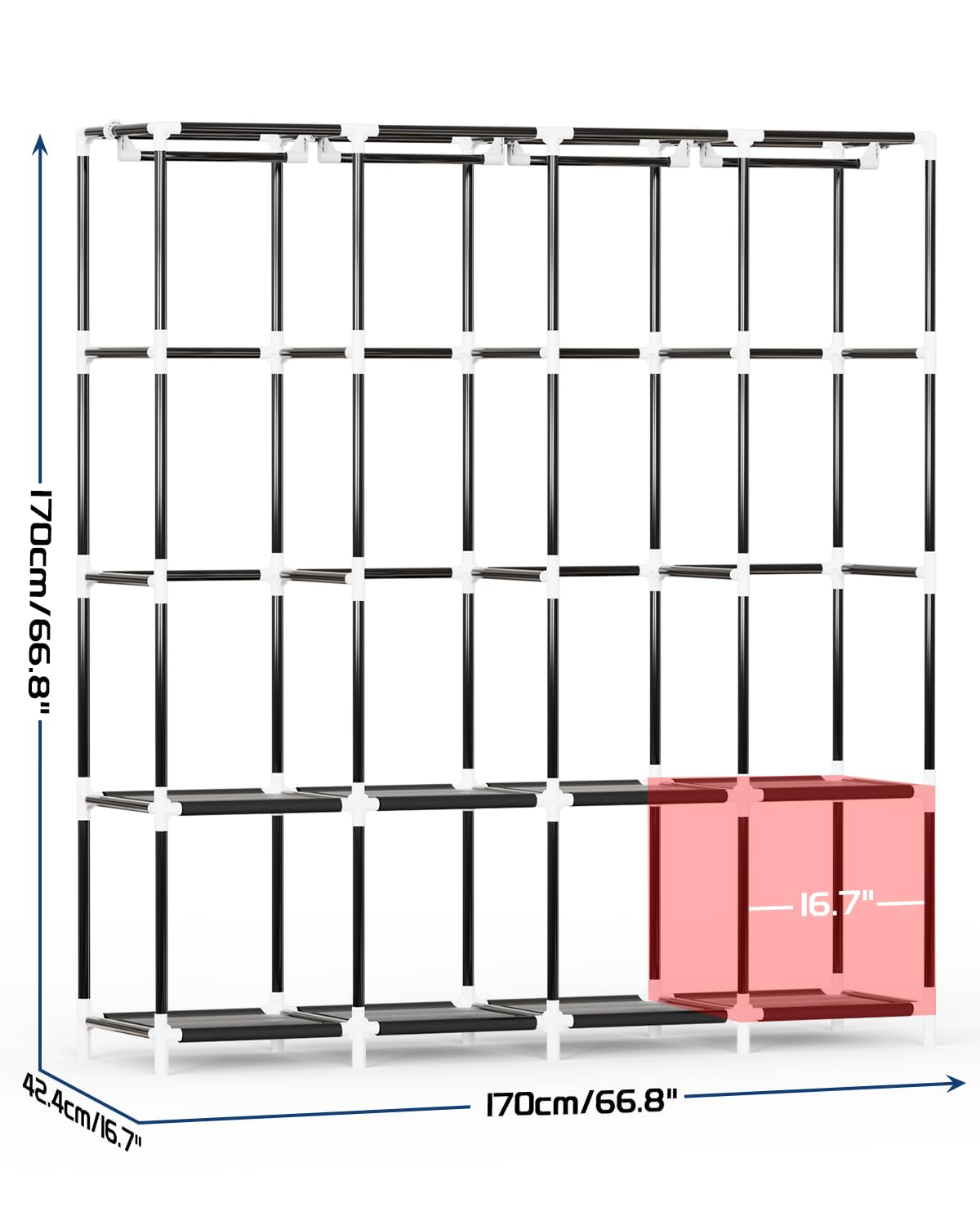 Mavivegue wardrobe with dustproof cover protects clothes while stored.