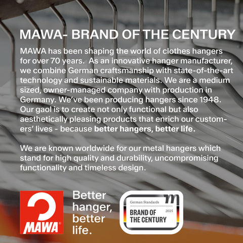 MAWA hanger with patented swivel hook for flexible hanging directions