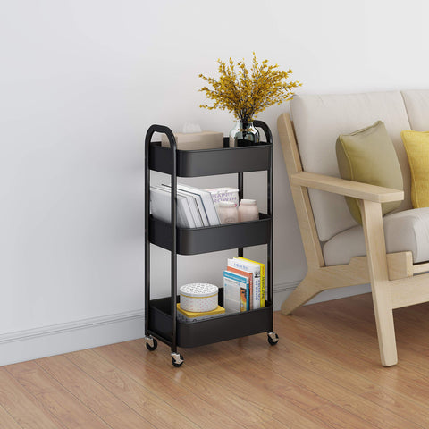 MAX Houser 3-tier baskets, elevated edges prevent spills during movement.