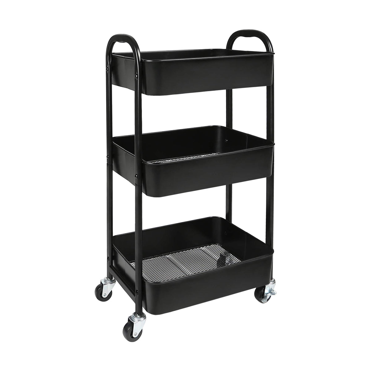 MAX Houser 3-tier rolling cart front view for easy kitchen organization.