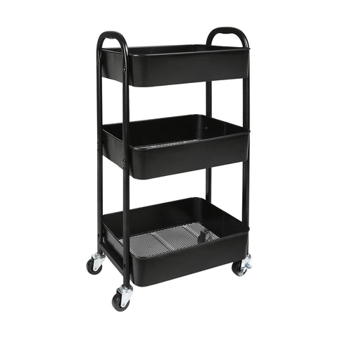 MAX Houser 3-tier rolling cart front view for easy kitchen organization.