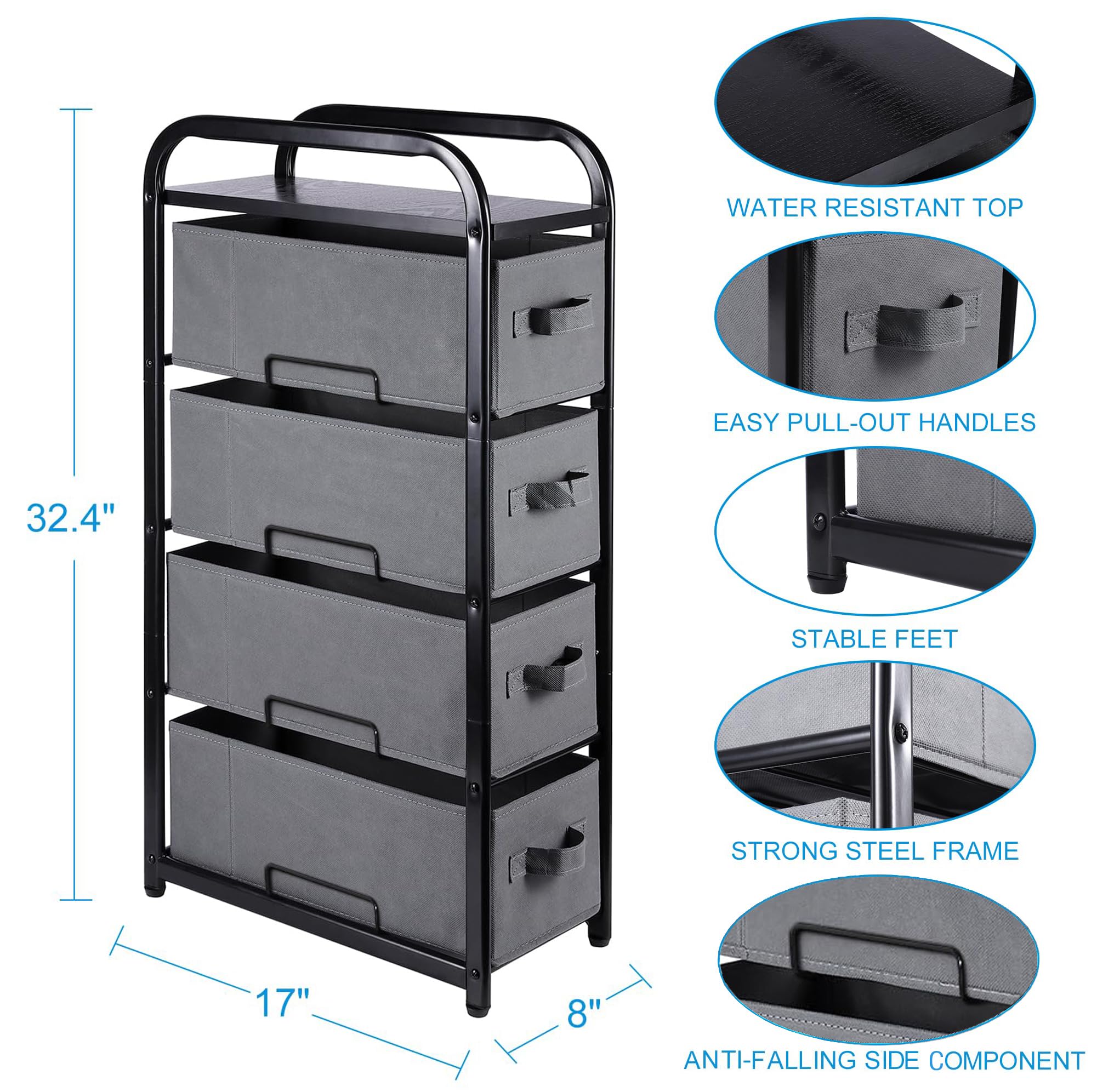 MAX Houser 4-drawer dresser with drawers open for easy access