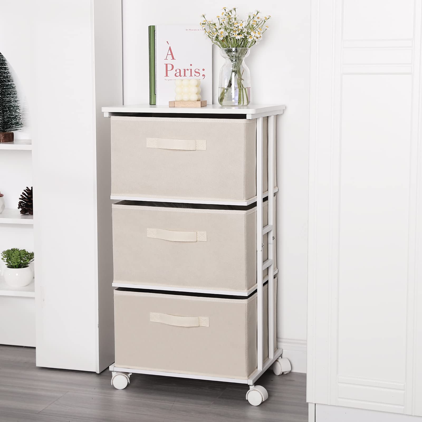 MAX Houser beige unit placed on the floor for easy repositioning.