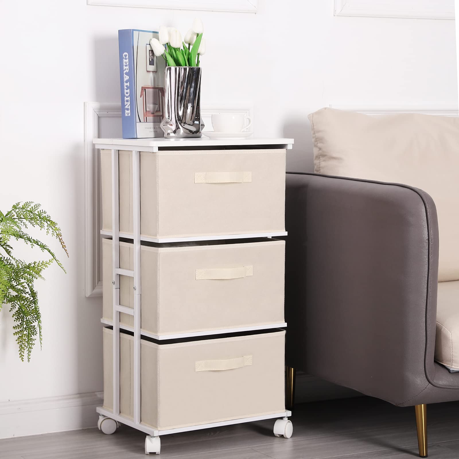 MAX Houser compact storage tower in entryway for everyday essentials.