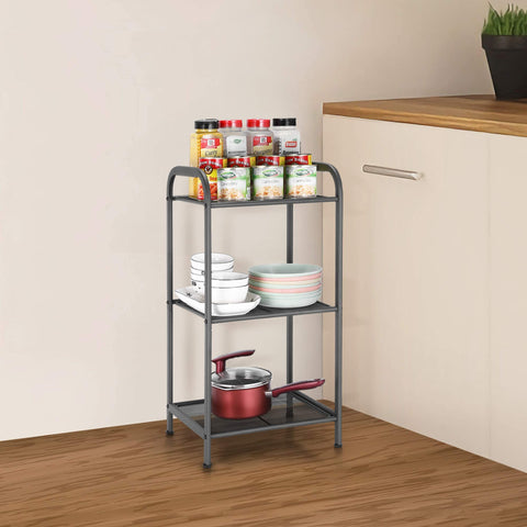 Kitchen setup with MAX Houser storage rack for convenient storage