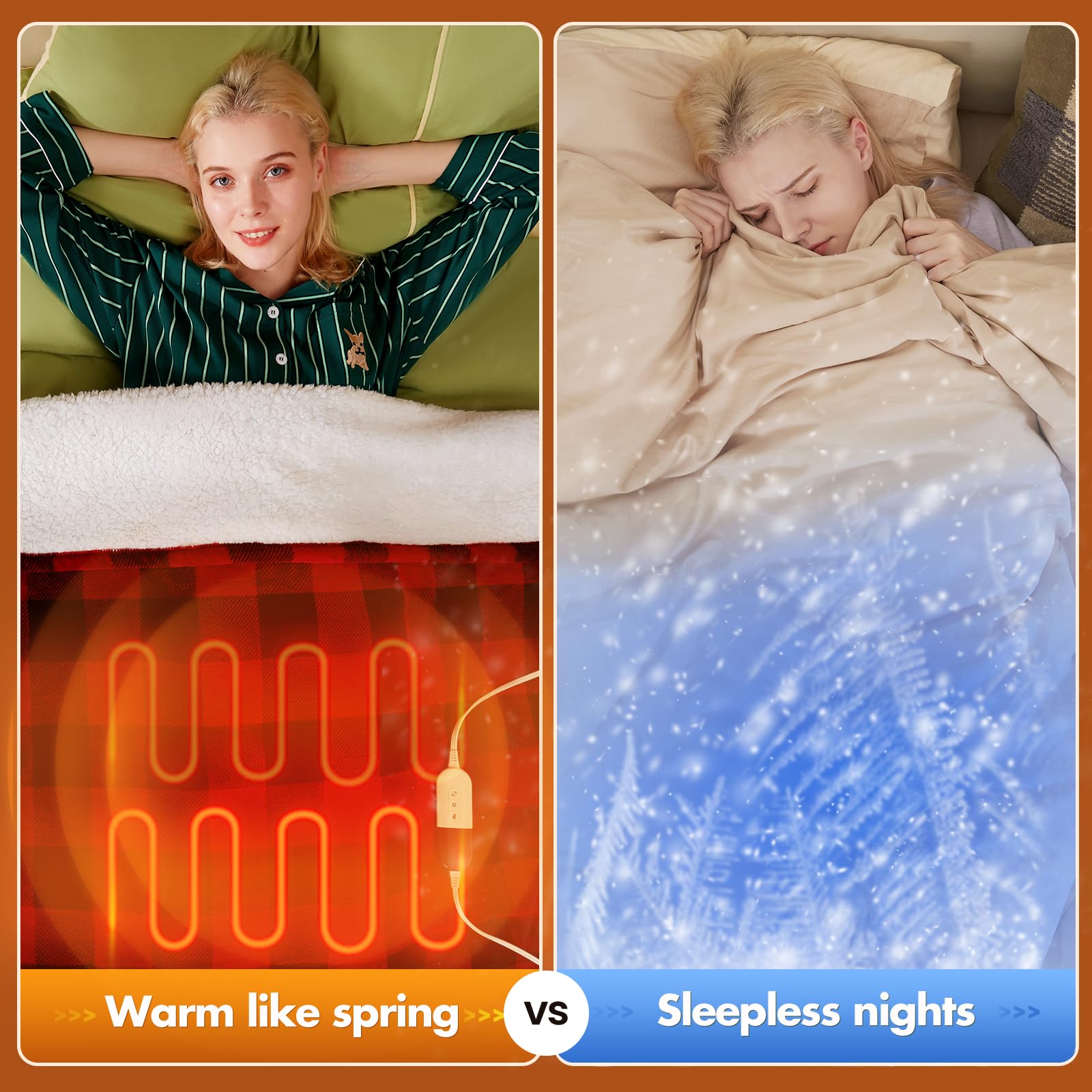 MAXEVE heated throw on bed ready for a warm night