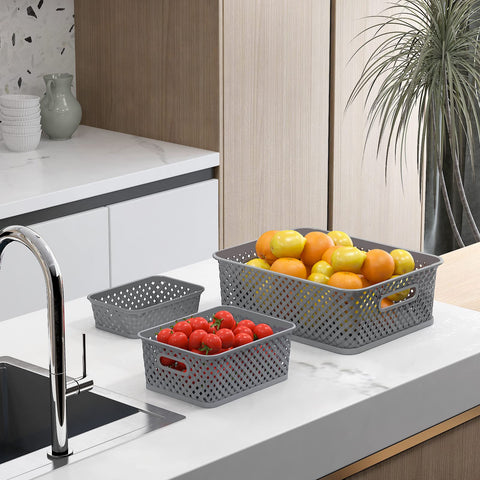 MaxGear bathroom storage basket helps toiletries stay organized and within reach.