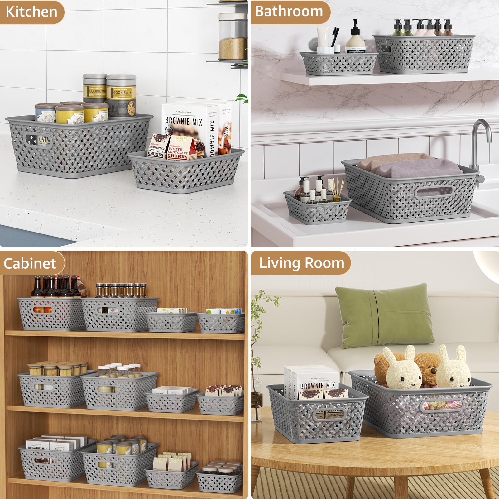 MaxGear storage bins keep kitchen and bedroom surfaces neat