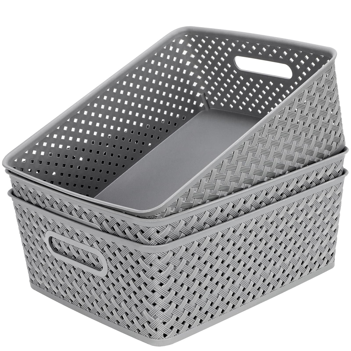 MaxGear 3-pack organization bins for tidy shelves and drawers