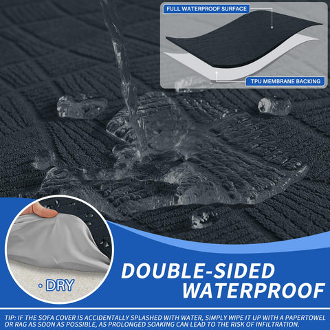 MAXIJIN elastic bottom band secures the slipcover without sliding on most sofas.