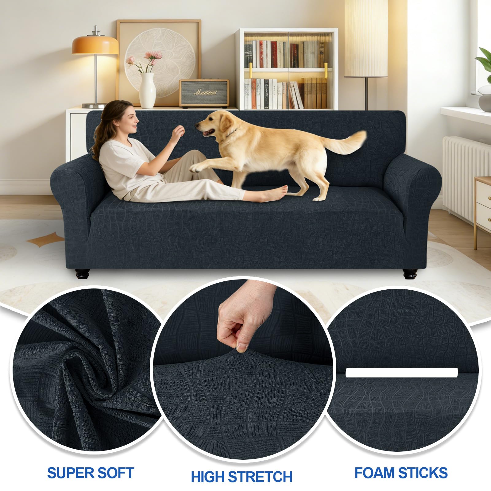 MAXIJIN anti-slip foam rods keep the cover flat and wrinkle-free for a tidy look.