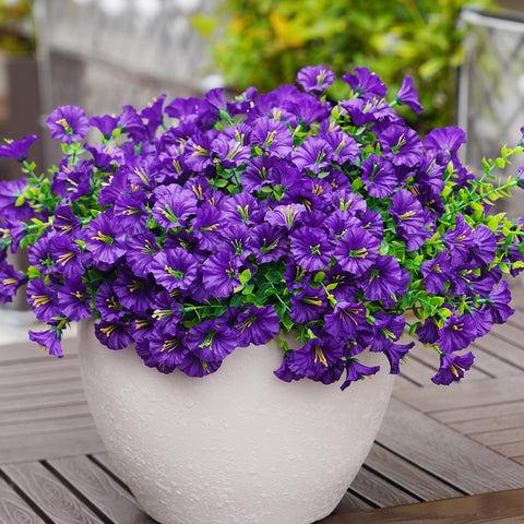 Maxkes weatherproof fake flowers designed for outdoor use.
