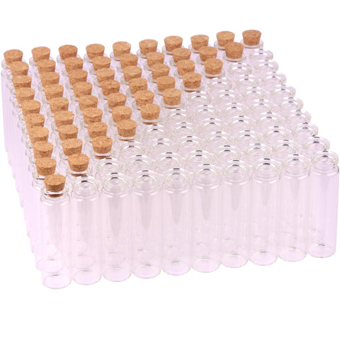 MaxMau 100-pack 20ml glass bottles with cork stoppers for easy gifting and display