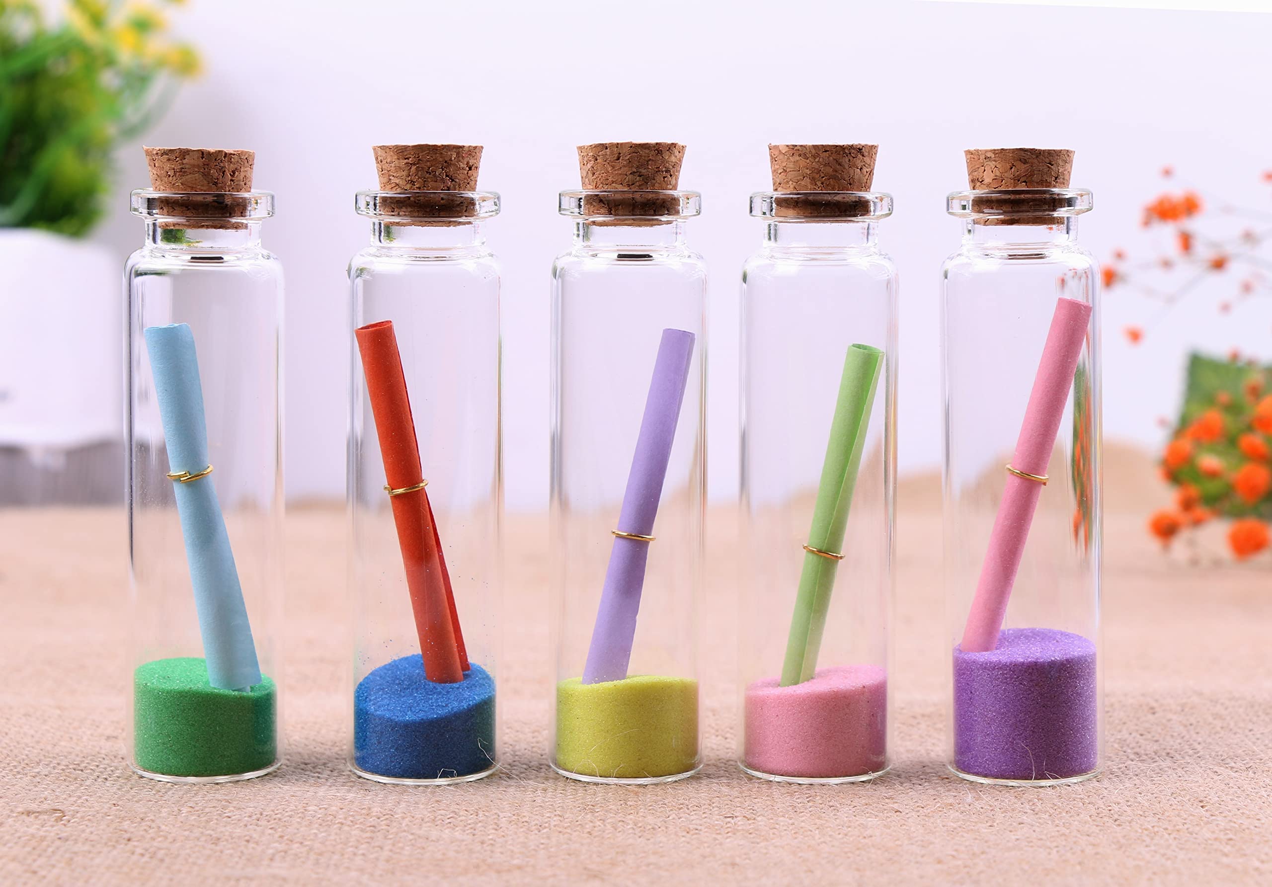 MaxMau 20ml sequin storage bottles with cork stoppers for craft storage