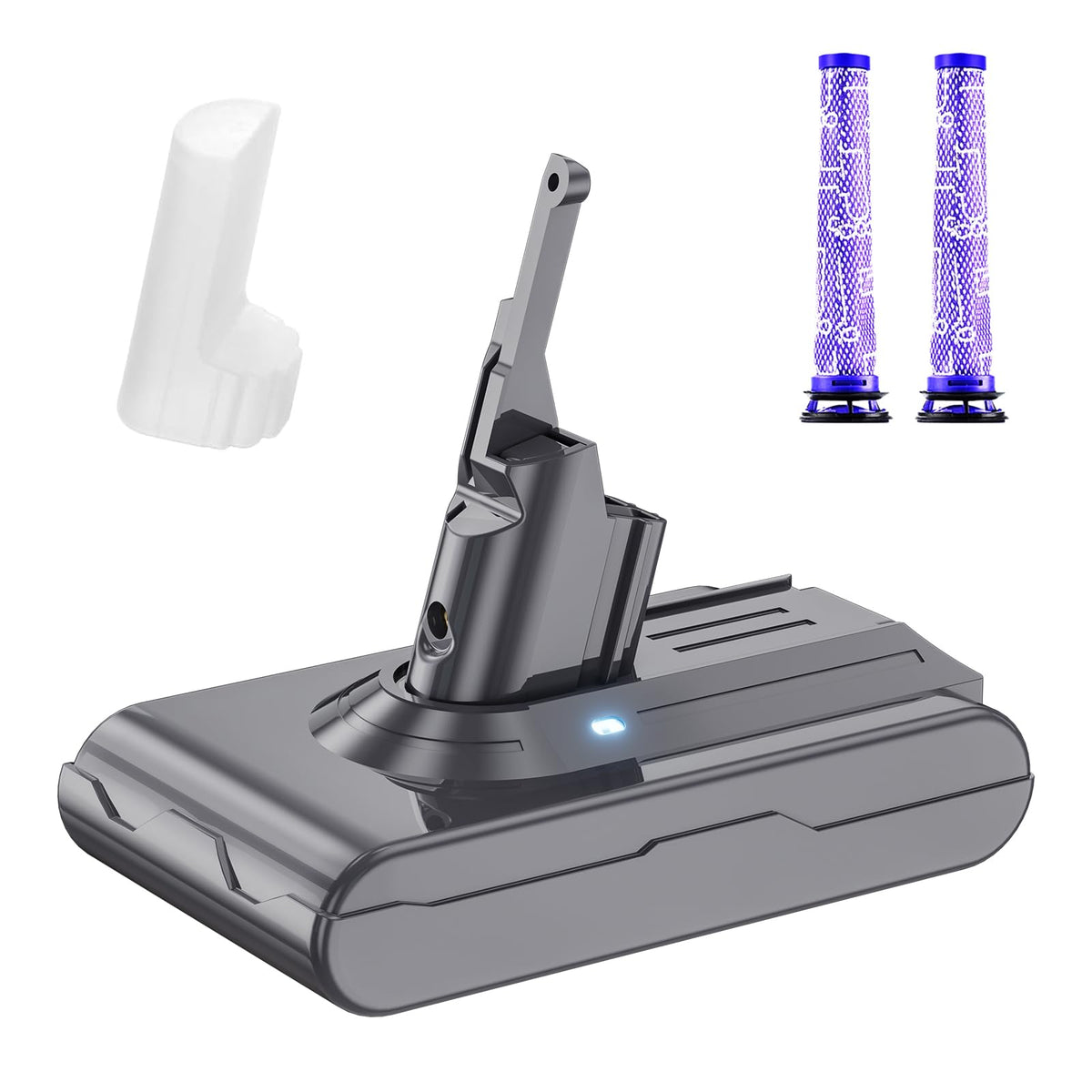 Maxofpowr Dyson V8 7000mAh battery pack for extended cleaning