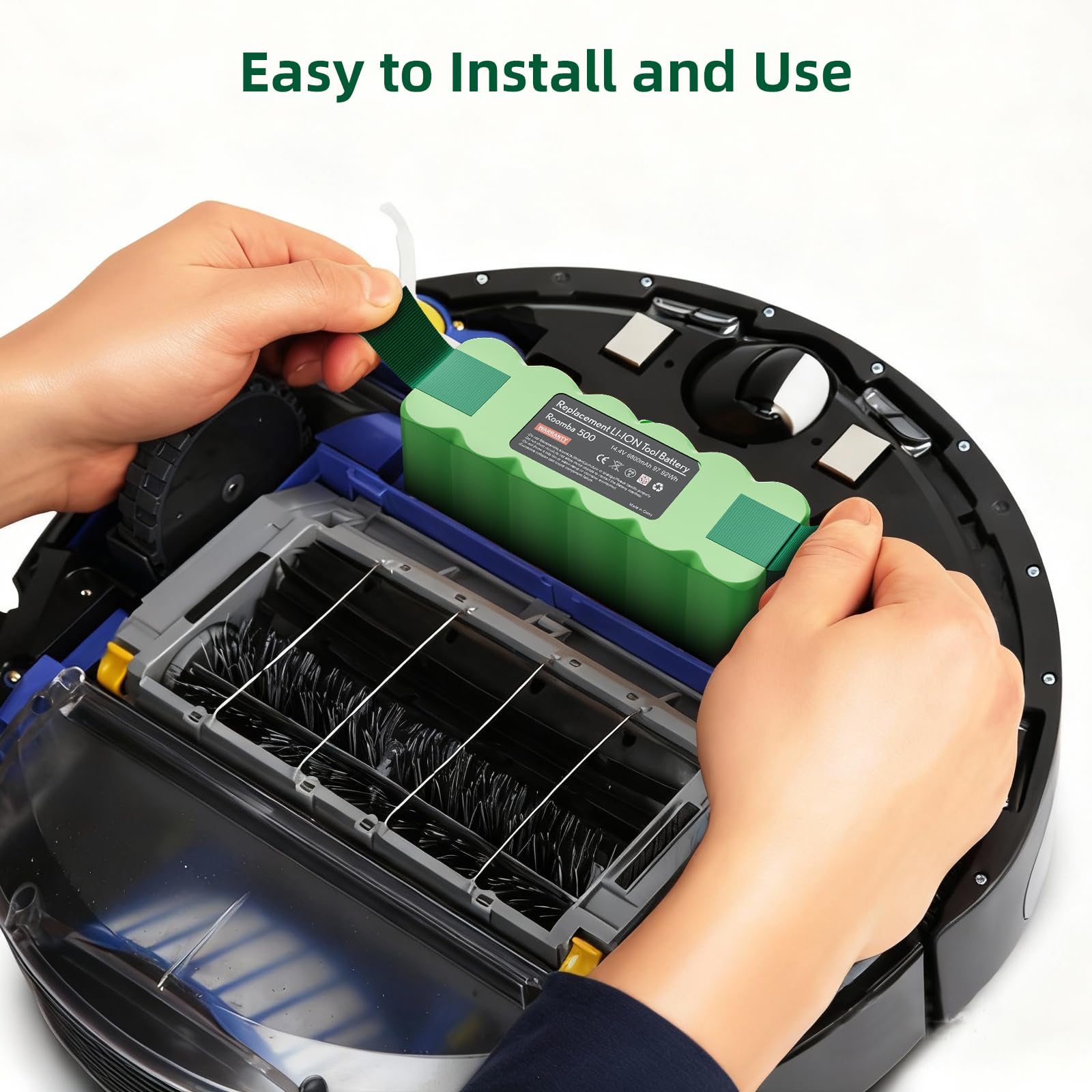 Maxofpowr Roomba 6800mAh battery pack assembly shows secure housing